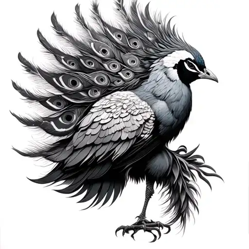 Peacock Transforming Into A Phoenix