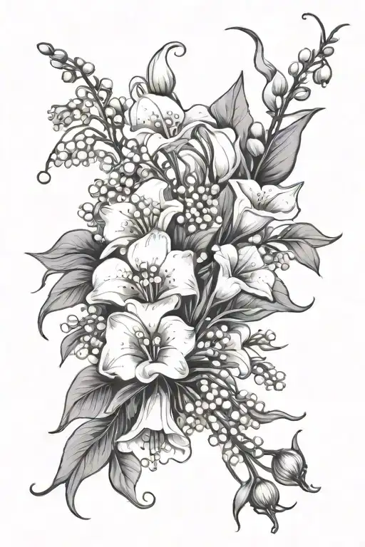 Lily Of The Valley And Morning Glory Bouquet