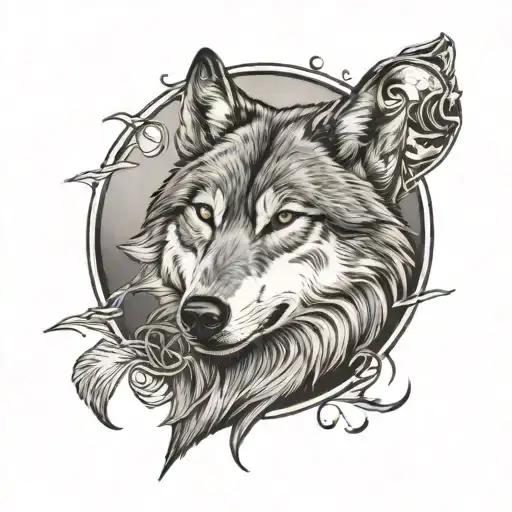 Wolf Howling At The Moon Intertwined