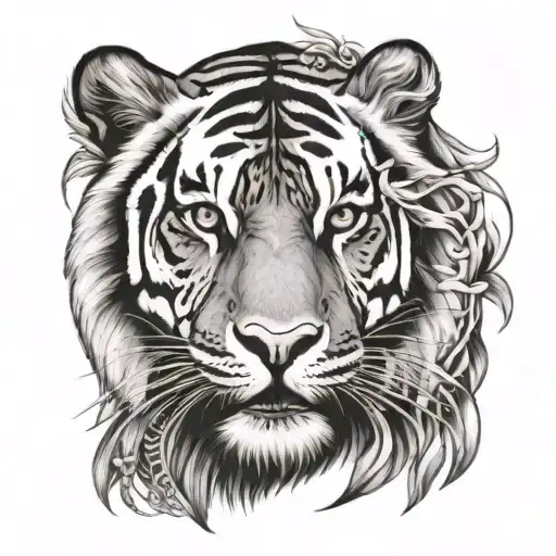 Tiger And Lion Face
