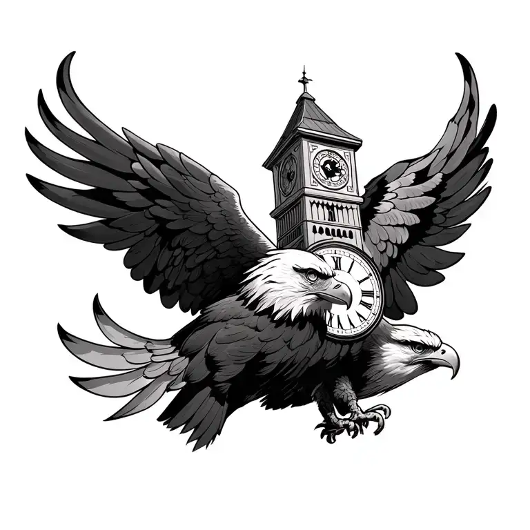 Eagle Holding Clock Tower