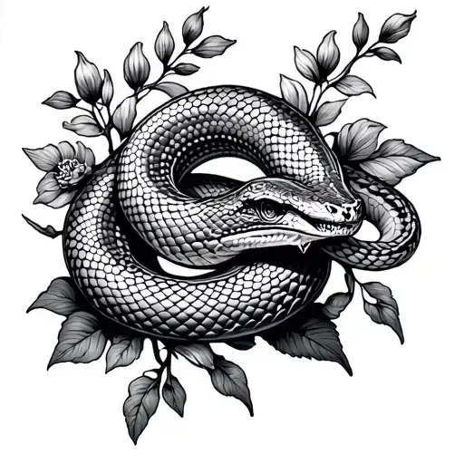 Snake As A Flower Vine