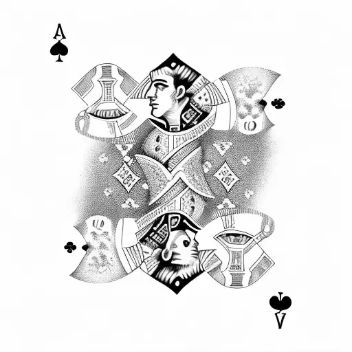 Four Playing Cards With Black Smoke