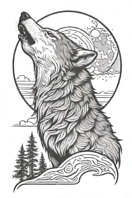 Wolf Howling At The Moon