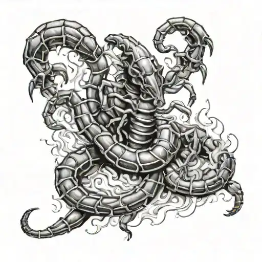 A Scorpion Standing Safely In The Middle Of The Fire And A Little Angel Up