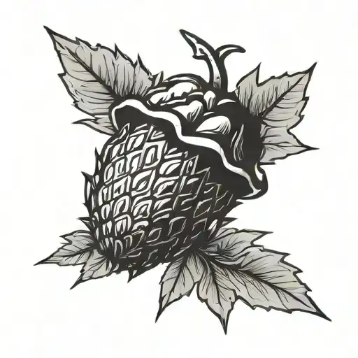 Punk Look Alt Blsck And White Acorn Minimalist Fine Line