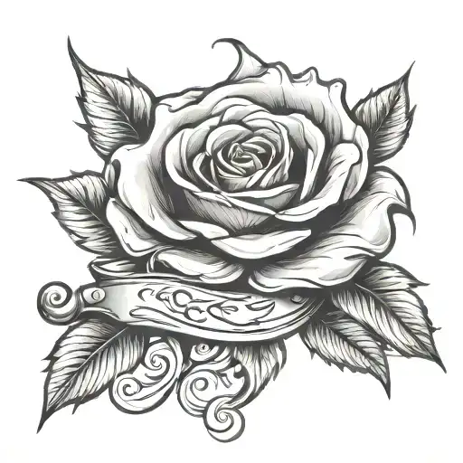 Rose Winding Around Knife