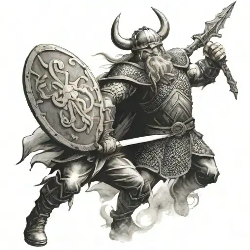 Viking Warrior Battling