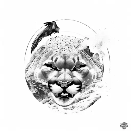 Mountain Scene With Mountain Lion