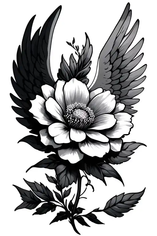 Flower But The Petals Are Angel Wings