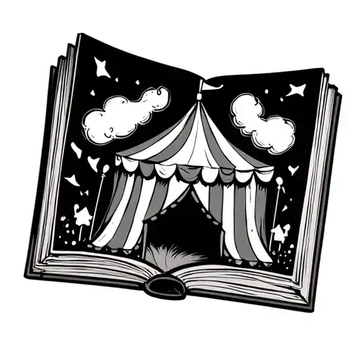Open Book With A Circus Tent On It