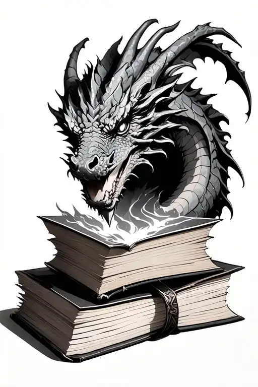 Book With A Dragon Coming Out