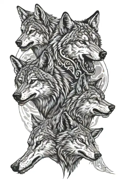 Wolf Pack Howling Mexican Themed