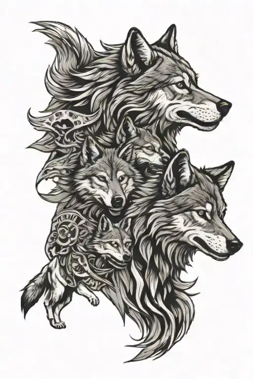 Wolf Pack Howling Mexican Themed Iron