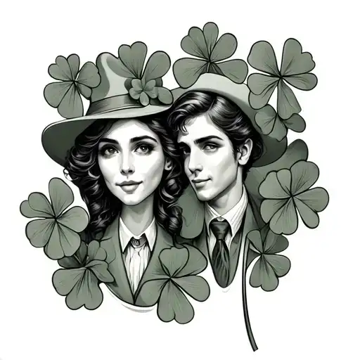 Four Leaf Clover Couple Growing Old