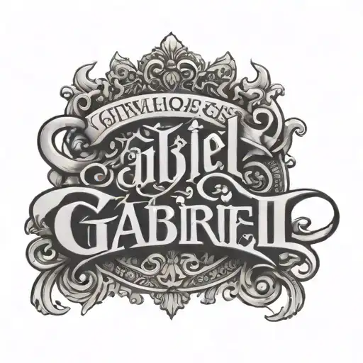 Gabriel Name In All Caps Like Chicano Lettering Old English
