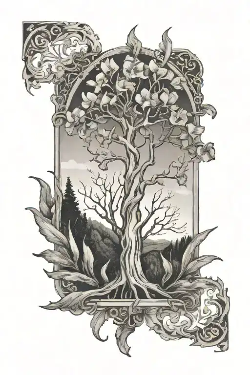 Iris And White Tree Of Gondor