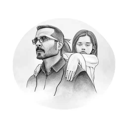 A Symbolic Image Of A Dad Being Protector Of Daughter