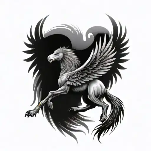 Horse With Wolf Head And Eagle Wings Made