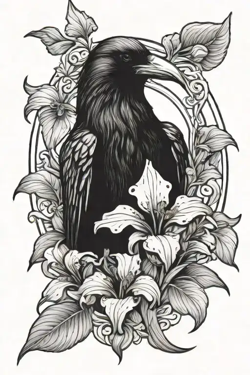 Raven Holding Bearded Iris