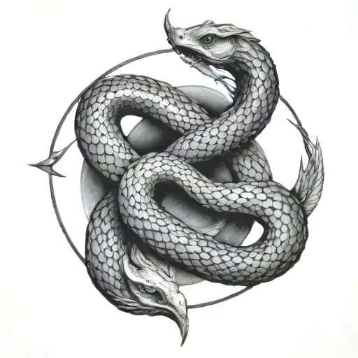 Snake And Triple Moon Merging Together
