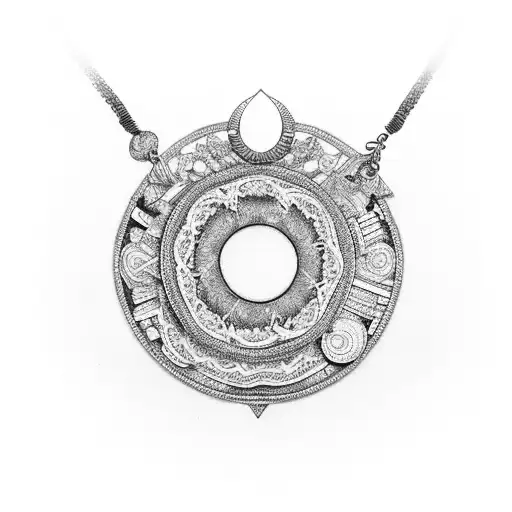 Necklace Chain With Black Donut