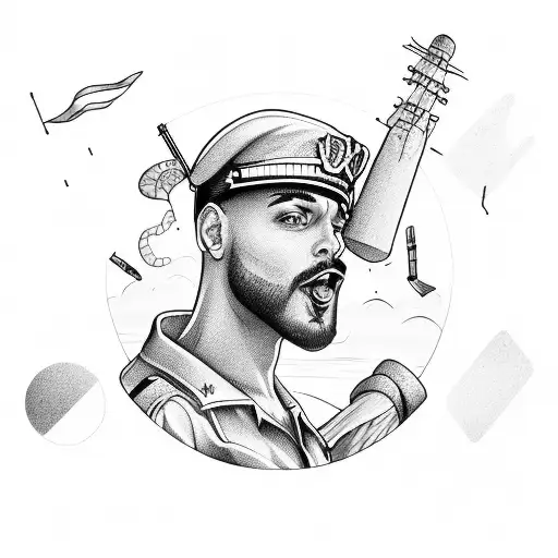 Party Scene On A Tropical Island With A Military Twist