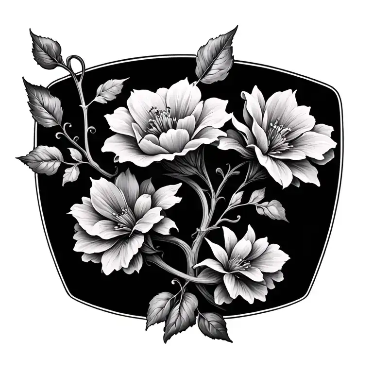 Flowers On A Vine Thin Long