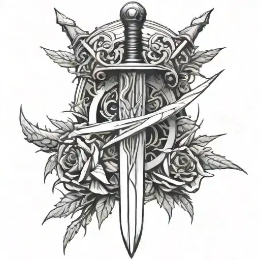 Long Sword With Thorns Growing