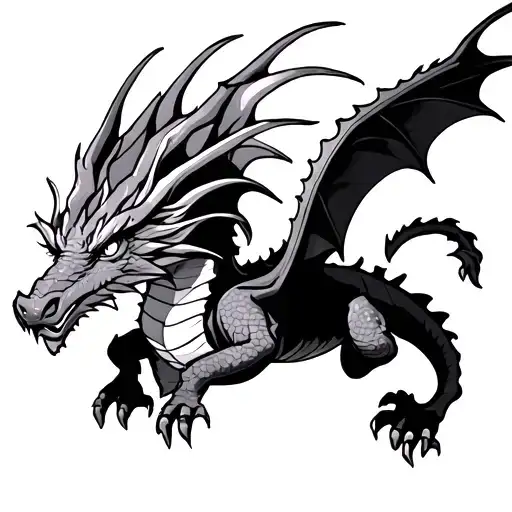 Dragon In Full Flight Seen From Above