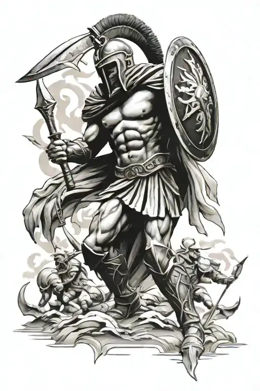 Spartan Battle Scene