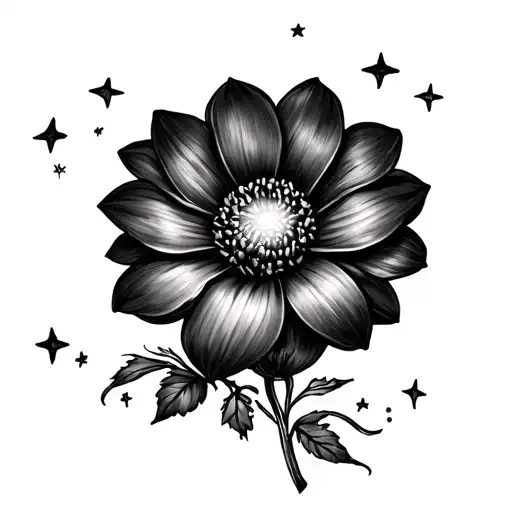 Rapunzel Flower With Mini Stars Around