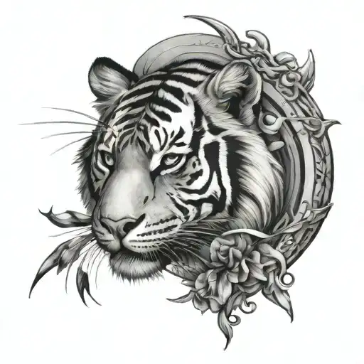 Tiger And Sagittarius Tattoo Design Inspired