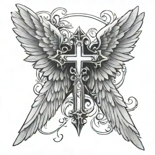 Cross With Angel Wings