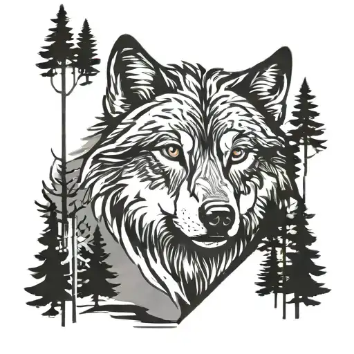 Wolf And Trees