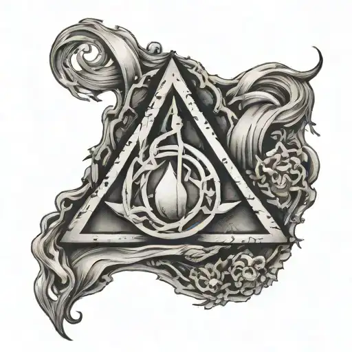 Discworld Death Holding Deathly Hallows Symbol