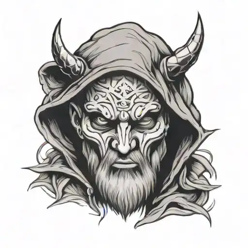 Oden Hooded With A Scar Over One Eye