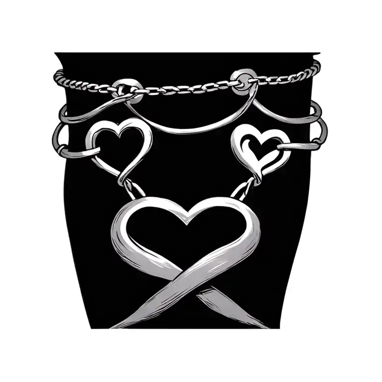 Infinity Shaped Intertwined With A Heart Anklet Bracelet