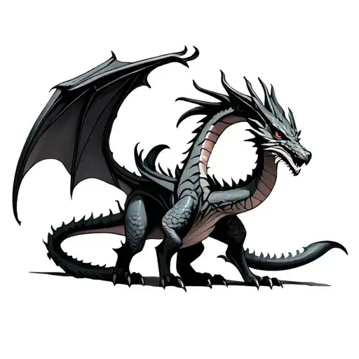 A Dragon With A Long Tail And Big Wings