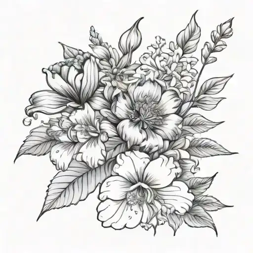 February Birth Flower August Birth Flower March Birth Flower Bouquet