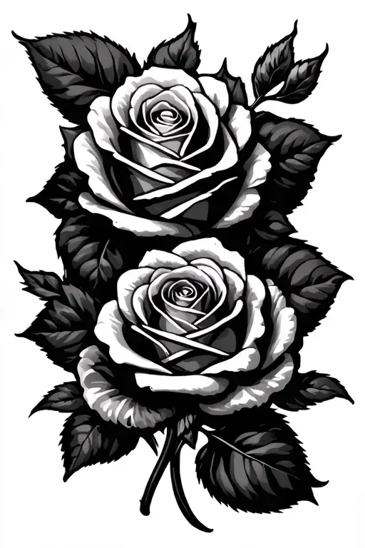 2 Rose Banner Wrapped Round