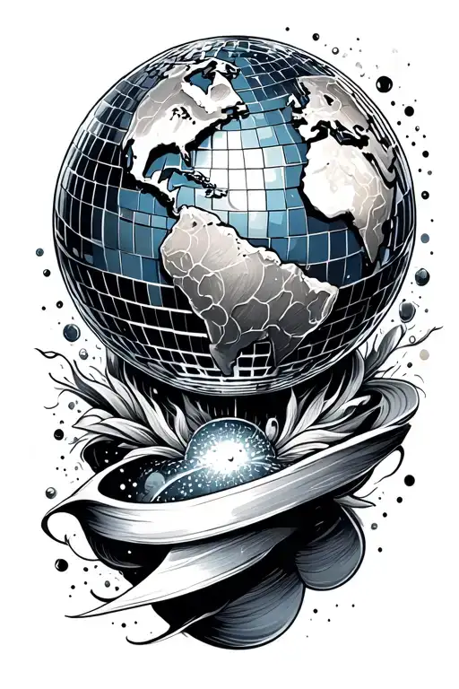 Disco Ball And Earth Inside