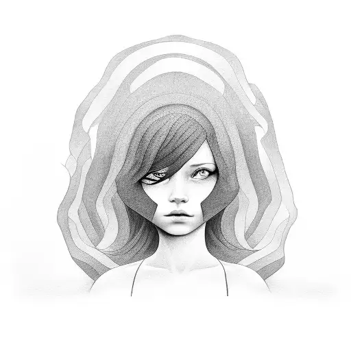 A Black And Grey Portrait Of My Daughter With A Sunrise Background