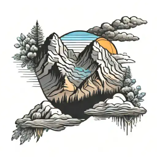 Rainbow And Mountain