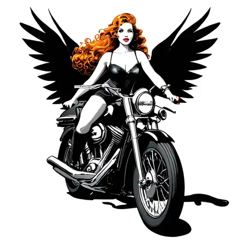 Ginger Wife Pinup Girl Riding