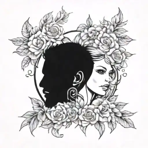 Brother And Sister Tattoo Design Combining Elements