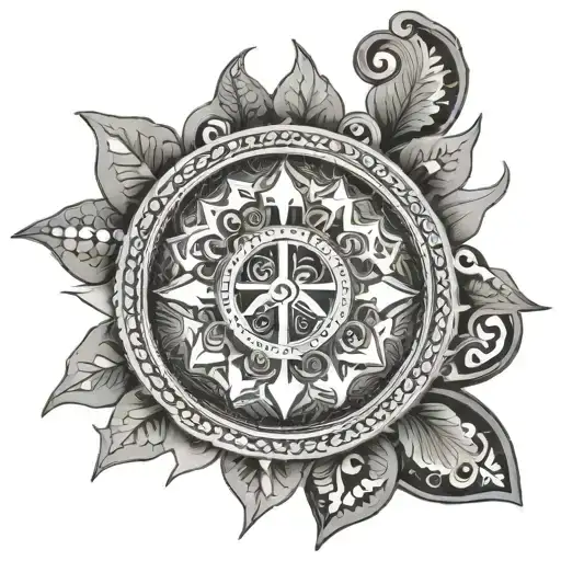 A Mandala Design Incorporating The Peace Symbol As A Central Motif