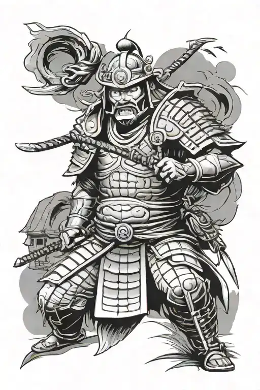 Temple And Samurai Warrior