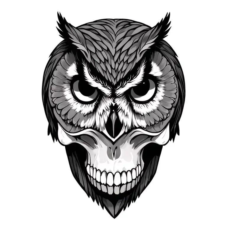 Owl On A Skull