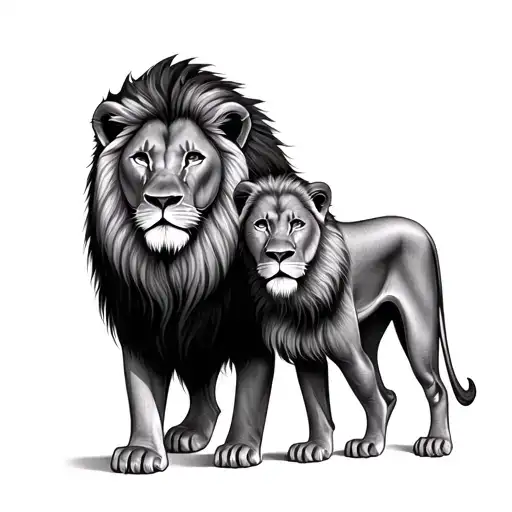 Father And Son Lion